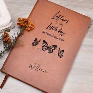 Letters To My Little boy Personalized Leather Journal, Keepsake Gift for Son, Father Son Gift, Mother Son Gift