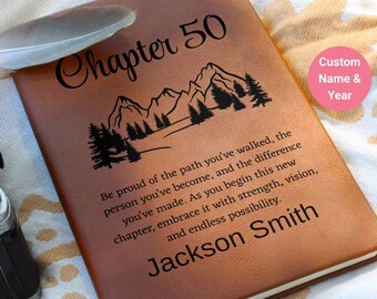 50th Birthday Gift Personalized Journal, 50th Birthday Man, Turning Fifty Gift, Milestone Birthday, Friend Birthday Gift, Son Birthday Gift