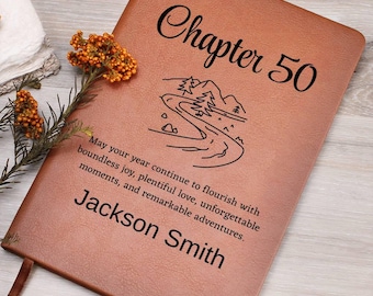 Fifty Milestone Birthday Gift, Custom 50th Birthday Gift Leather Journal, Dad 50th Birthday, Friend Turning Fifty Keepsake, Man 50 Birthday