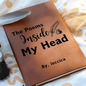 Poems Inside my Head Personalized Poetry Journal, Gifts for Writers, Poetry Lover Notebook, Christmas Gifts for poets, Poem writing Journal