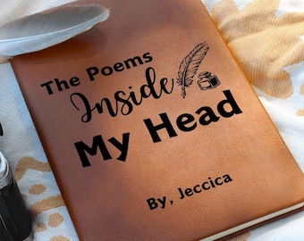 Poems Inside my Head Personalized Poetry Journal, Gifts for Writers, Poetry Lover Notebook, Christmas Gifts for poets, Poem writing Journal
