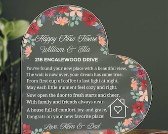 Cadeau personnalisé pour une nouvelle maison, Cadeau pour une première maison, Cadeau pour un nouveau propriétaire Plaque, Décoration d'une nouvelle maison, Cadeau des parents