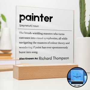 Painter Gift Personalized Definition Acrylic Plaque, Gift for Painter, Painter Birthday, Funny Painter Gift, Painter Christmas, Artist Gifts