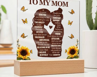 To My Mom Acrylic Plaque Gift from Daughter, Mother’s Day Gifts, Mother Daughter Gifts, Mom Birthday, Christmas Gifts for Mom from Daughter