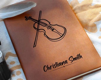Personalized Violin Journal, Musician Notebook, Gift for Violinists, Music Journal, Lyric writer, Songwriting Notebook, Violin Teacher Gifts