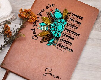 God Says Positive Affirmations Journal, Religious devotional notebook, Gift for Church friends,Prayer Journal For Women,Gifts Christian girl