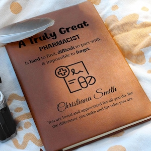 Pharmacist Gift Personalized Journal, Gift for Pharmacist, Pharmacy Tech, Pharmacy Graduation, Pharmacist Thank You |Pharmacist Day & Week