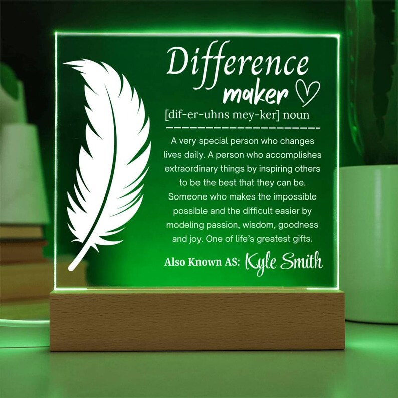 Verschilmaker gepersonaliseerde acrylplaat, waardering mentor, geschenken werknemer, teamleider bedankje, geschenken personeel, cadeau voor coach afbeelding 5