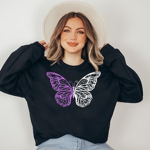 Butterfly Sweatshirt, Butterfly Wings, Purple Butterfly, Butterfly Shirt, Gift For Butterfly Lover, Butterfly Shirt For Women,