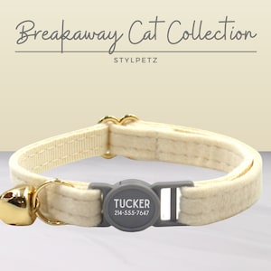 Collar o juego de correa para gato personalizado de lujo con grabado gratuito, hebilla de seguridad de metal, regalo personalizado para gatitos y gatos
