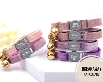 Breakaway Laser Printed/Engraved Cat Collar Set with Leash, Bow. Free Engraving, Wedding Cat Gift