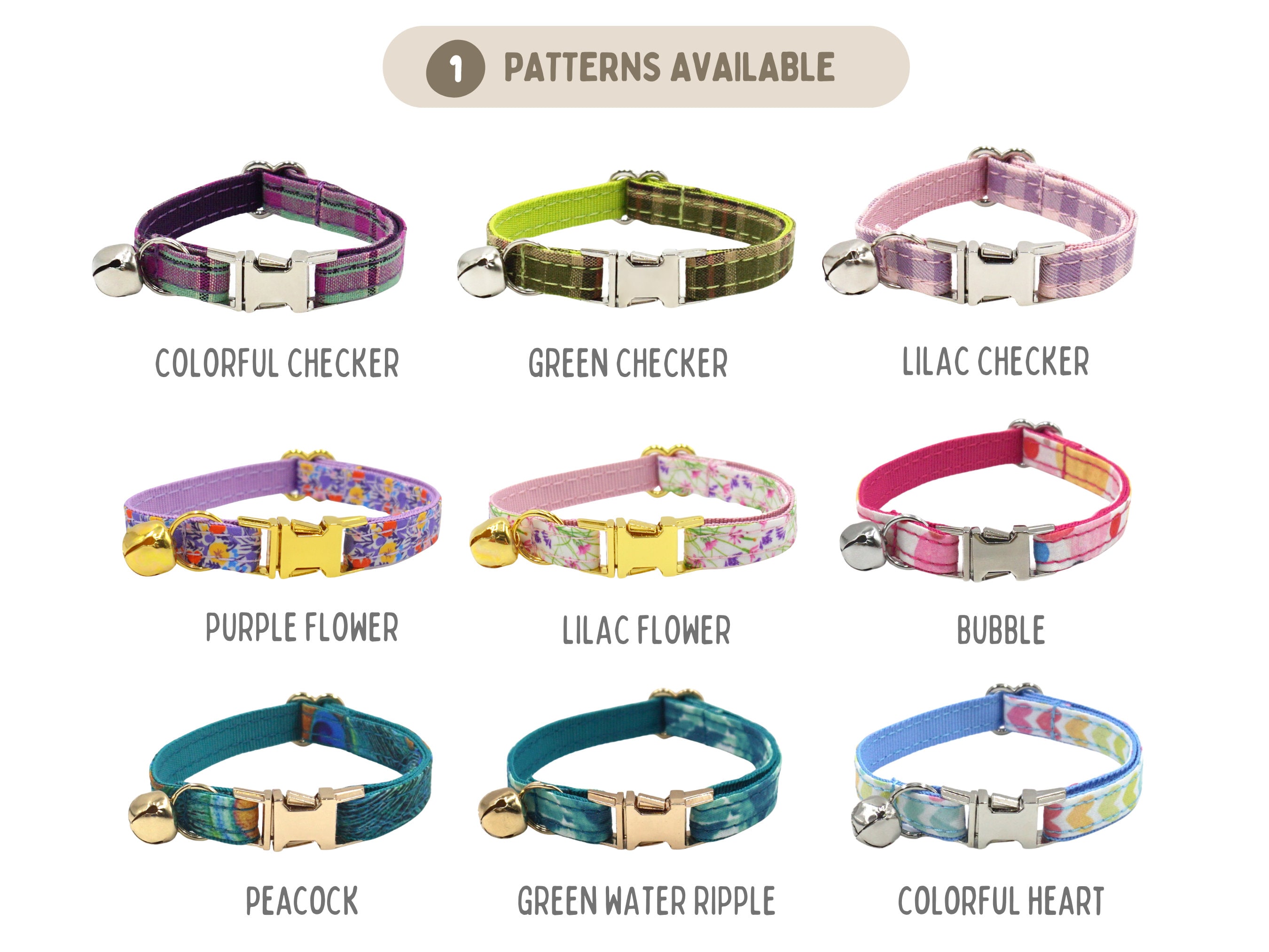 パープルフラワー - 高級パーソナライズ彫刻猫首輪セット、リーシュ、リボン付き。金属バックルに無料彫刻、カスタム子猫ウェディング猫ギフト - Etsy  日本