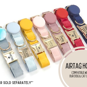 AirTag Holder Accessory - COLLAR SOLD SEPERATELY Dog Cat Collars, AirTag Tracking, Apple IPhone Multiple Colors