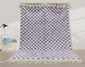 moroccan checkered rug, checkered morrocan rug, unique moroccan rug, checkered moroccan rug, blue checkered rug, white and blue rug