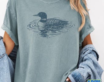 Loon Shirt, Wildlife Graphic Tee, Lake Life Shirt, Nature Lover Gift, Comfort Colors Tee