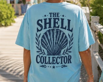 Shell Collector Shirt, Seashell Comfort Colors Tee, Coastal Graphic Shirt, Beach Lover Gift, Coastal Grandma Tee