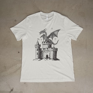 Dragon Vintage Dark Art Graphic T-Shirt, Retro 90s Medieval Y2K Tattoo Tee, Grimdark Fantasy Shirt, Dragon Lovers Gift, Baggy Style