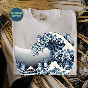 The Great Wave Of Cats Japanese Art T-Shirt The Great Wave Of Cats Japanese Art T-Shirt