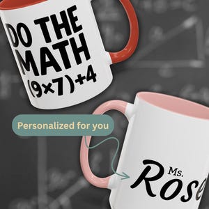 Personalized Math Teacher Mug, Funny 67 Meme Coffee Cup, Custom Teacher Gift with Name, Math Joke Mug, Classroom Humor Gift