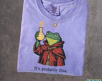 Funny Frog Shirt, Medieval Frog Potion Comfort Color Tee, Vintage Humor Graphic Shirt, Unisex Frog Shirt