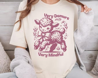 Camiseta Vintage Lamb Comfort Colors®, camiseta retro estilo granja, camiseta de animales campestres, estética suave para chica, regalo rústico de granja