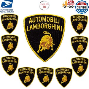 Lamborghini-emblemmärken – Stryk- och sy-på-dekorationsset (10 delar)