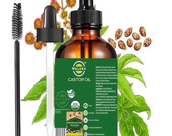 Bio Rizinus Öl (4oz) - kalt gepresst, Haar & Haut Wachstum