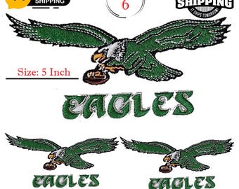 6 Stück Philadelphia Eagles Aufnäher zum Aufbügeln