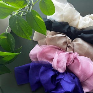 1 pc Luxurious Oversized Chiffon Double Layers Bowknot Barrettes - Exquisite Handmade French Style Hairpin for Ponytail Holders