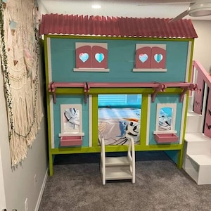 Dollhouse Twin Size Bunk Bed For Kids