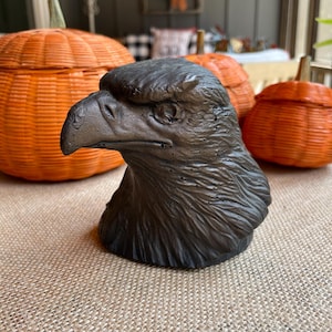 Vintage Eagle Head Resin Sculpture Circa 1980s