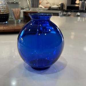 Vintage Cobalt Blue Vase Art Deco Bud Vase