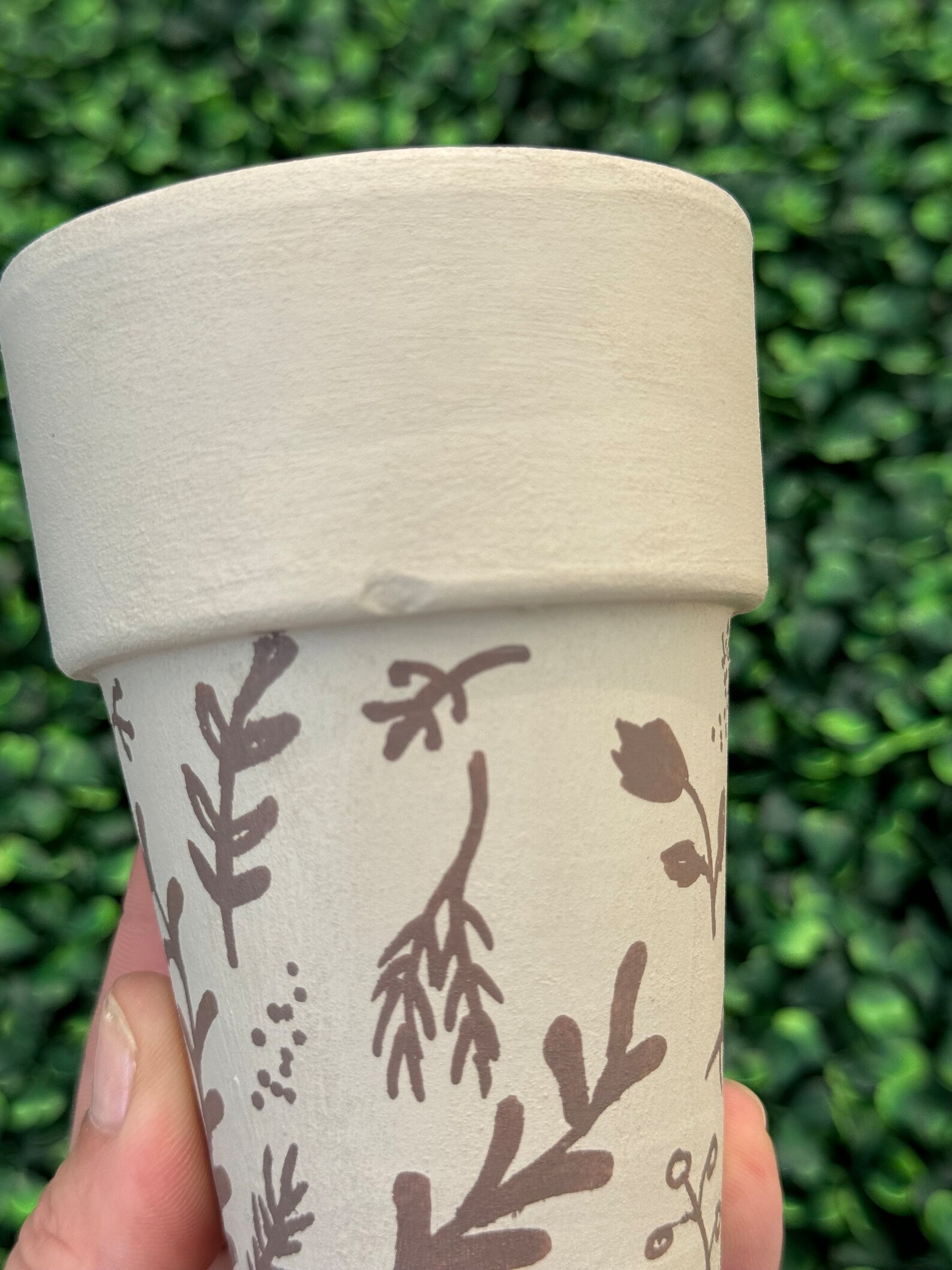 Pandora Set of 2 - Handmade Plant Pots In/Outdoor Beige main image 1