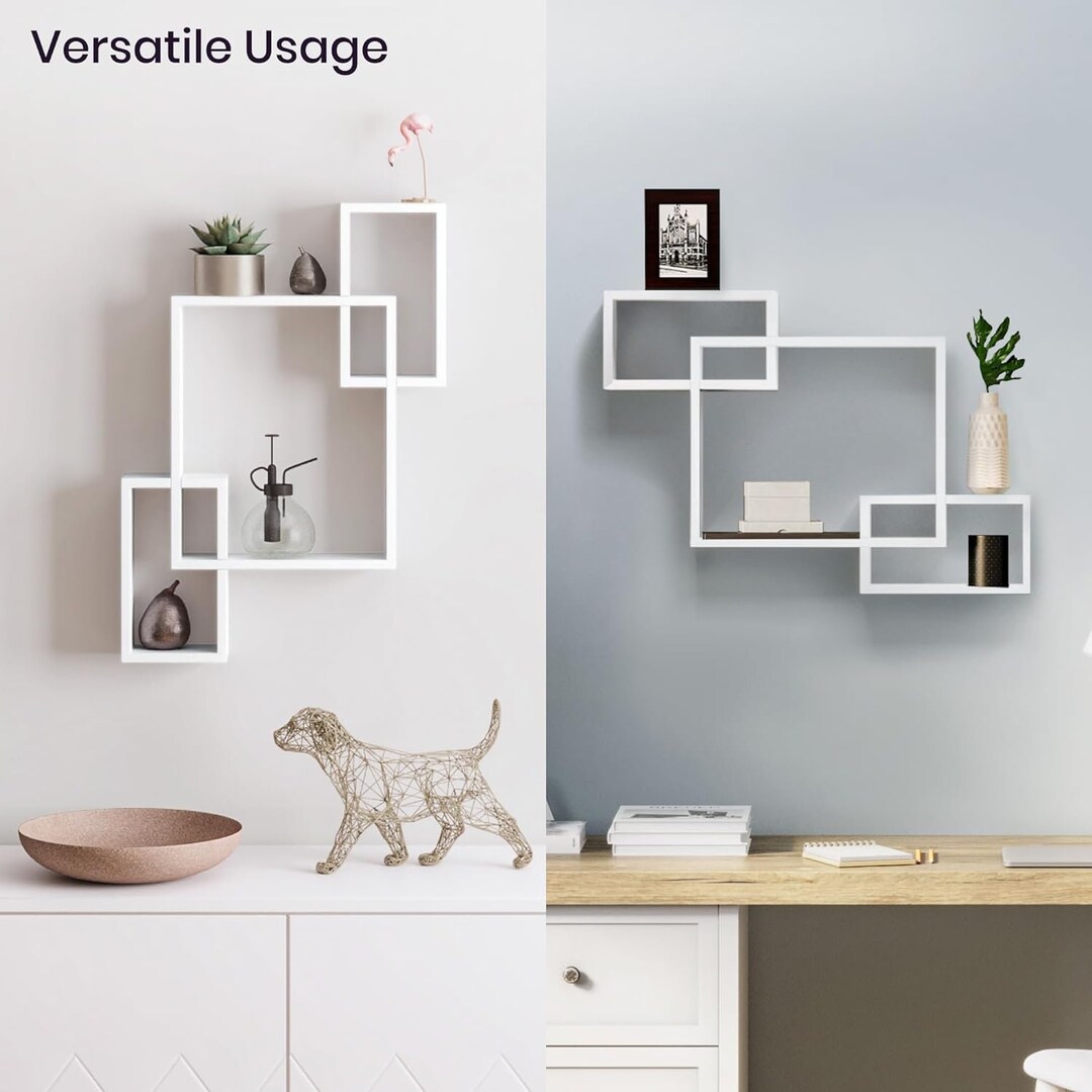 Set of 3 Wooden Cube Floating Shelves Wooden Storage Cube Etsy