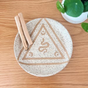 Snake Trinket Dish, Speckled Ceramic Catchall Tray, Handmade Ring Dish, Gift for Witchy Home, Celestial Decor, Desert Moon Bowl