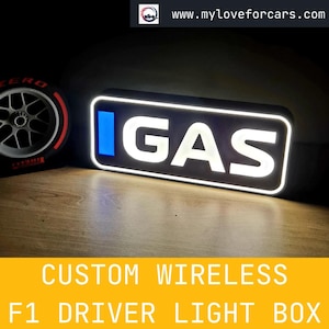 Alpine Pierre Gasly F1 Car Light Box mit F1 3 Letter Namen oder Custom - Fan Geschenkidee für einen Geburtstag - Formel 1 Dekor für ihn
