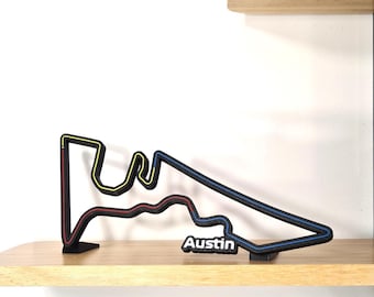 Austin COTA formula 1 grand prix with race track 3d printed - framed wall art - formula 1 art - christmas gift for him - boyfriend gift
