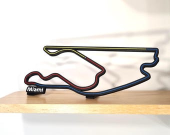 Miami formula 1 grand prix with race track 3d printed - framed wall art - formula 1 art - christmas gift for him - boyfriend gift