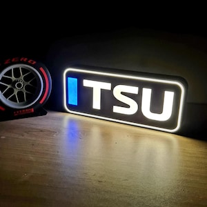 Personalized Redbull Yuki Tsunoda F1 Car Light Box with F1 3 Letter names -  Fan Gift idea for a birthday - Formula 1 decor for him