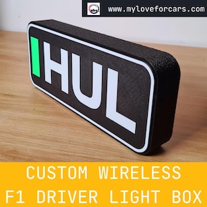 Personalized Stake Sauber Nico hulkenberg F1 Car Light Box with F1 3 Letter names -  Fan Gift idea for a birthday - Formula 1 decor for him