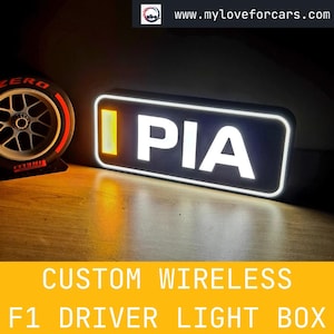 Personalized Mclaren Oscar Piastri F1 Car Light Box with F1 3 Letter names -  Fan Gift idea for a birthday - Formula 1 decor for him