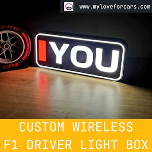 YOUR Name on the F1 Car Light Box with F1 3 Letters -  Fan Gift idea for a birthday - Formula 1 decor for him