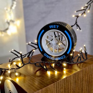 Customizable F1 tyres V2 - WET VERSION - formula 1  race car parts - grand prix gifts for him - 3d printed christmas gift for boyfriend