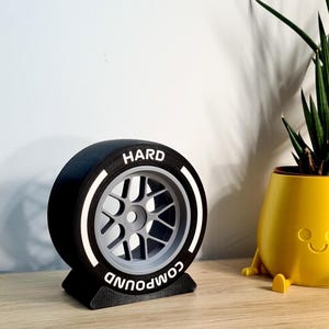 F1 tyres V2 - HARD VERSION - formula 1  race car parts - grand prix gifts for him - 3d printed christmas customizable gift for boyfriend