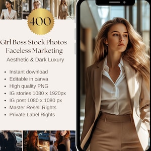 Girl Boss Aesthetic Stock Photos Dark Luxury Business Woman Stock Images Lady Boss Stock Photos Digital Faceless Marketing Reels Cover MRR
