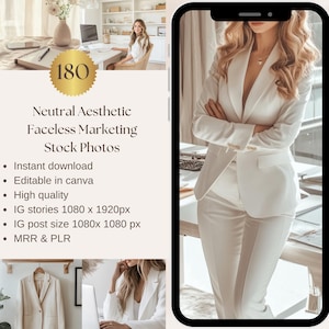Neutral Aesthetic Faceless Marketing Stock Photos Minimalist Stock Image Girl Boss Digital Marketing Stock Photo With MRR PLR Stock Images