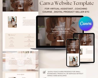Canva Website Template Sales Page Canva Coaching Website Template Landing Page Template Aesthetic Canva Website Template Canva Minimalist