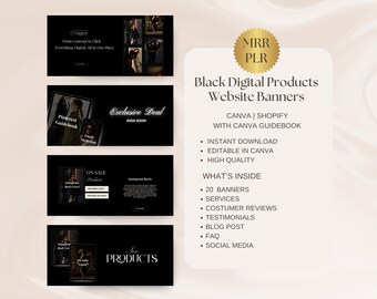 Website Banner Template Canva Website Sales Page For Digital Product Website Banners Template Shopify Banner Design Canva Website Template