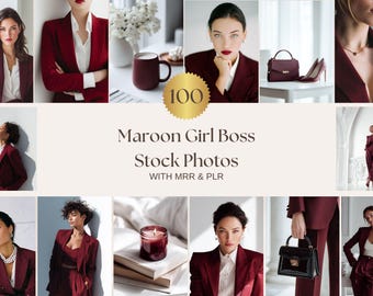 Girl Boss Stock Fotos Maroon Instagram Reels Post Cover Website Bilder MRR PLR