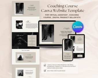 Coaching Website Canva Template Editable Aesthetic Canva Sales Page Template Canva Website Design Template Coaching Course Landing Page
